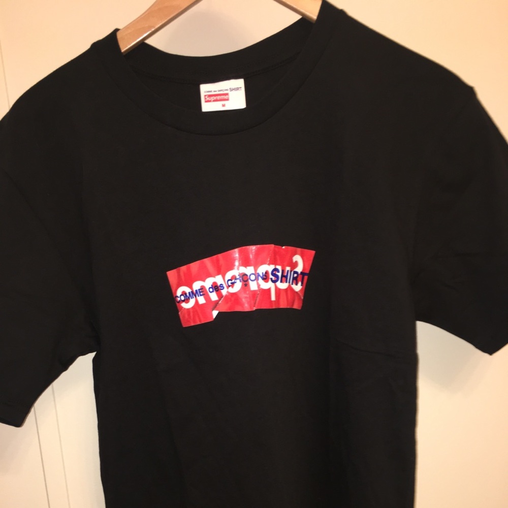 Supreme Comme Des Garcons Shirt Box Logo Tee Black - Picture 2 of 7